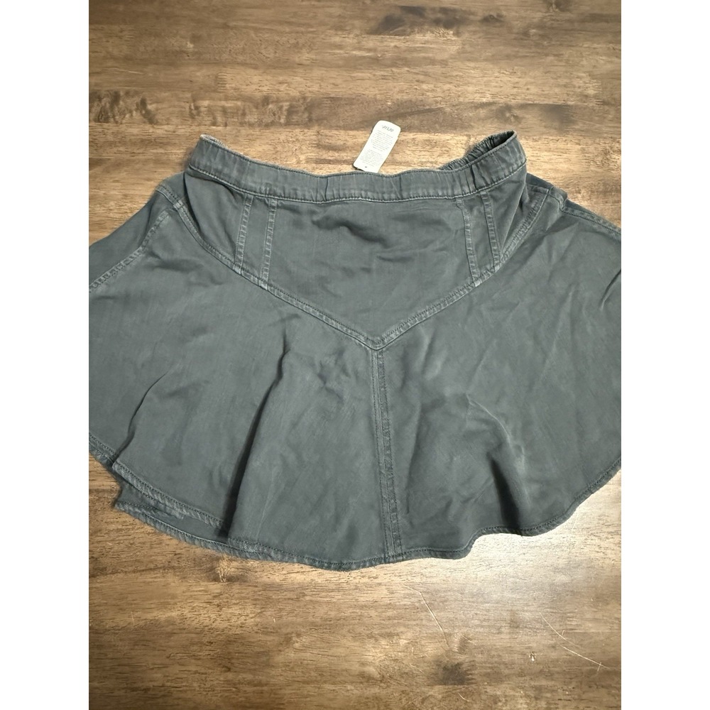Aerie Charcoal Denim Find Happy Everywhere Circle Skirt Elastic Waist Large NWT